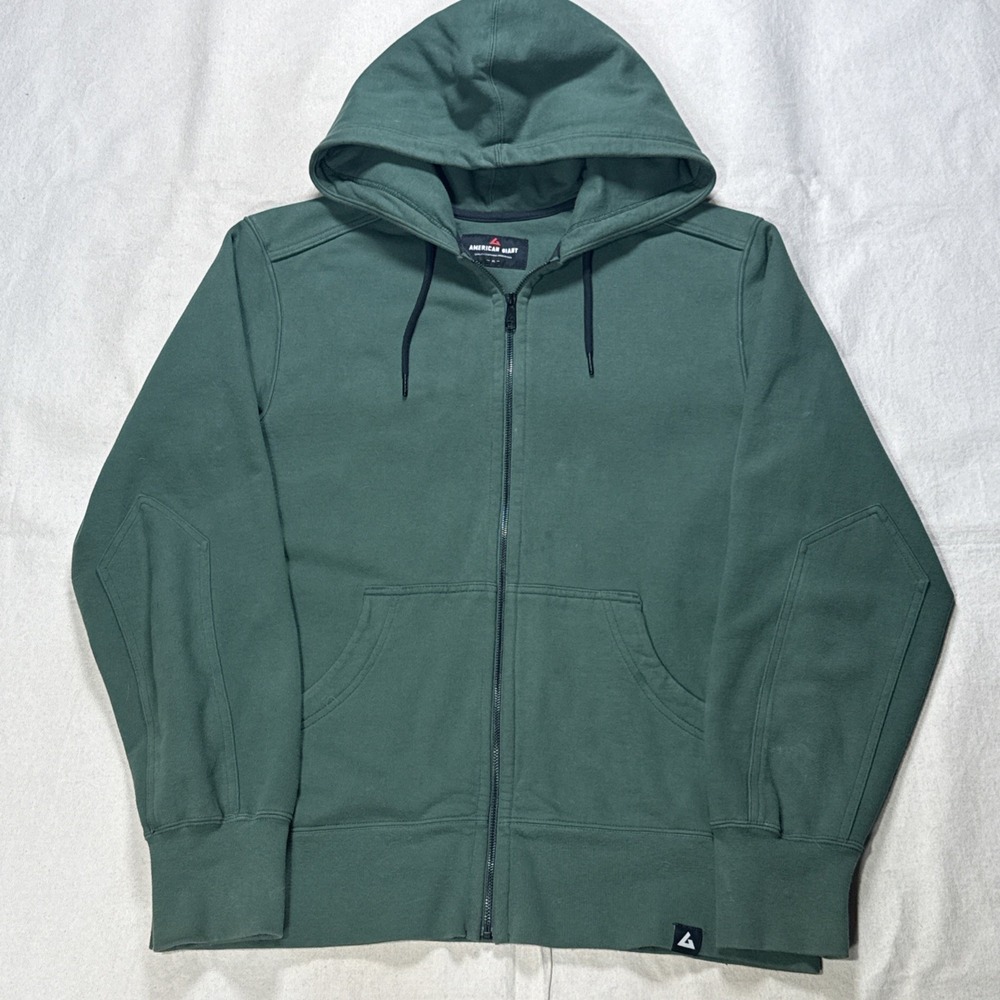 American Giant Men's Full Zip Fleece Hoodie Green Size XL